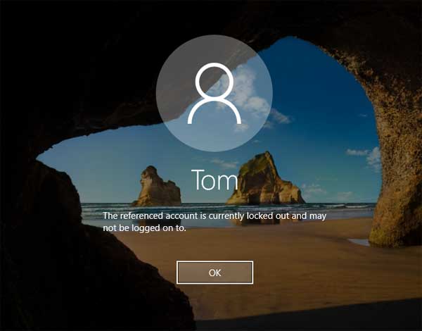 Fixing The Referenced Account is Currently Locked Out Error in Windows 10